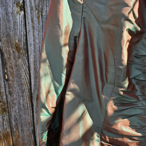 Women's Ruched Button-Up Jacket - Green - Picture 5 of 6